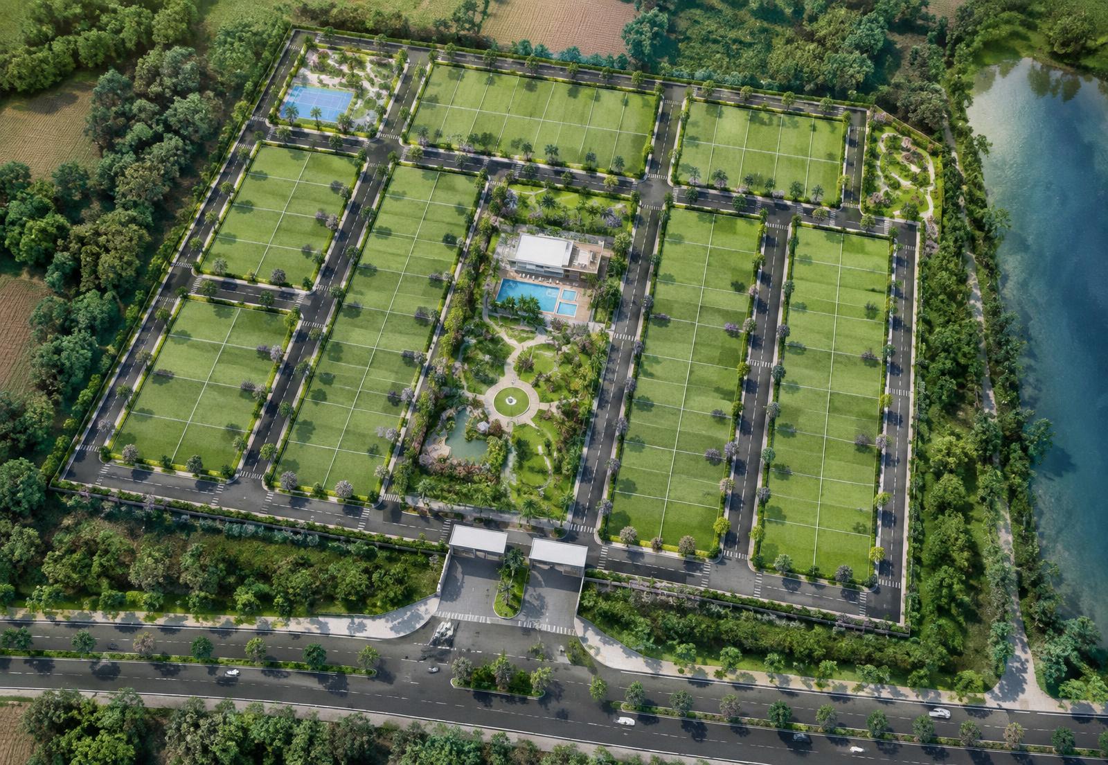 Aerial concept of the planned residential community